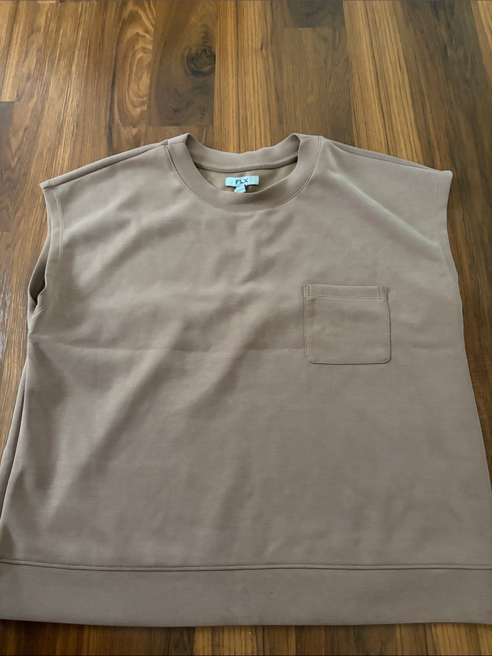 FLX Women's Taupe Sleeveless Pocket Tank
